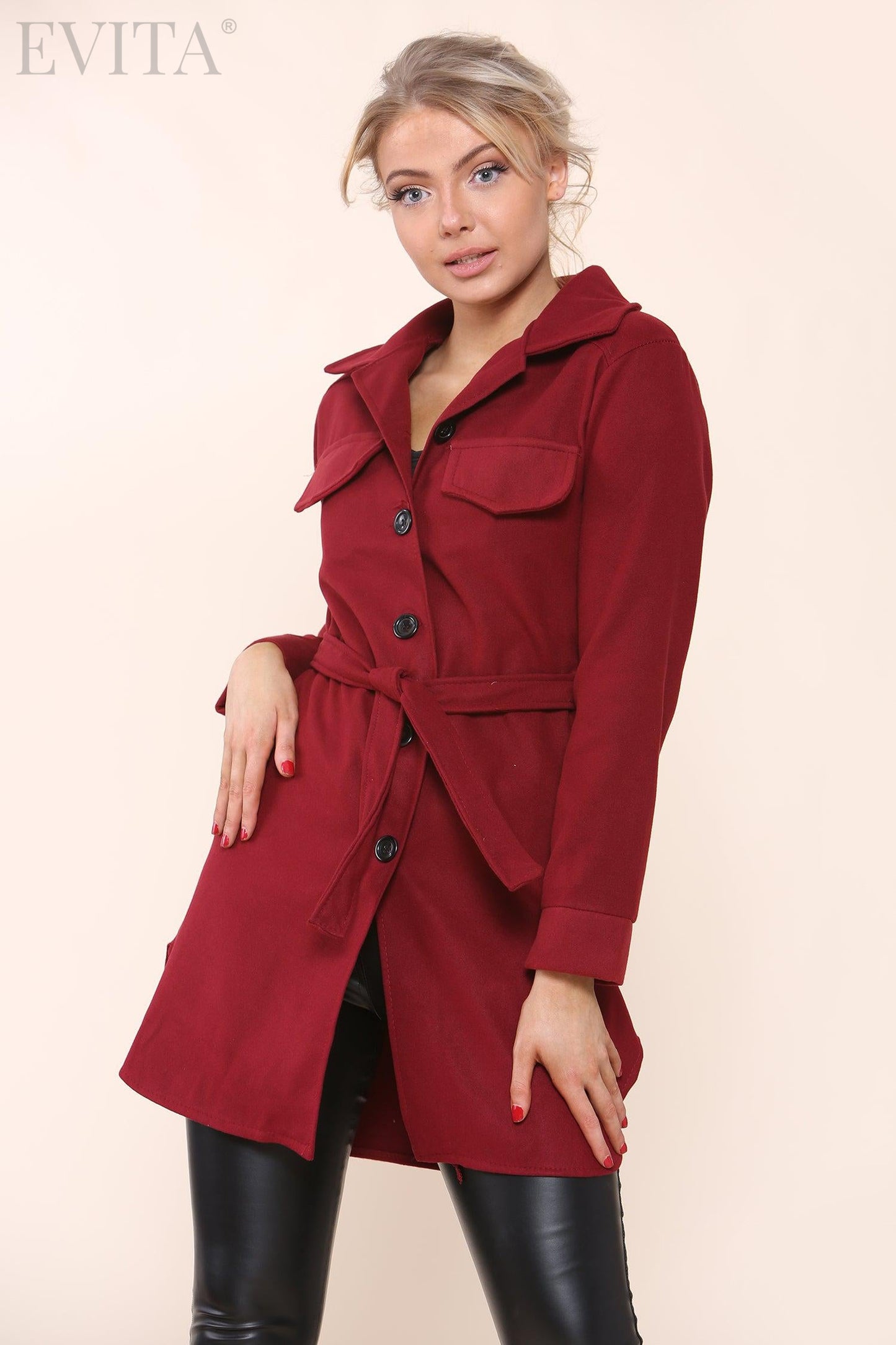 Sackett Light Wool Look Jacket With Belt