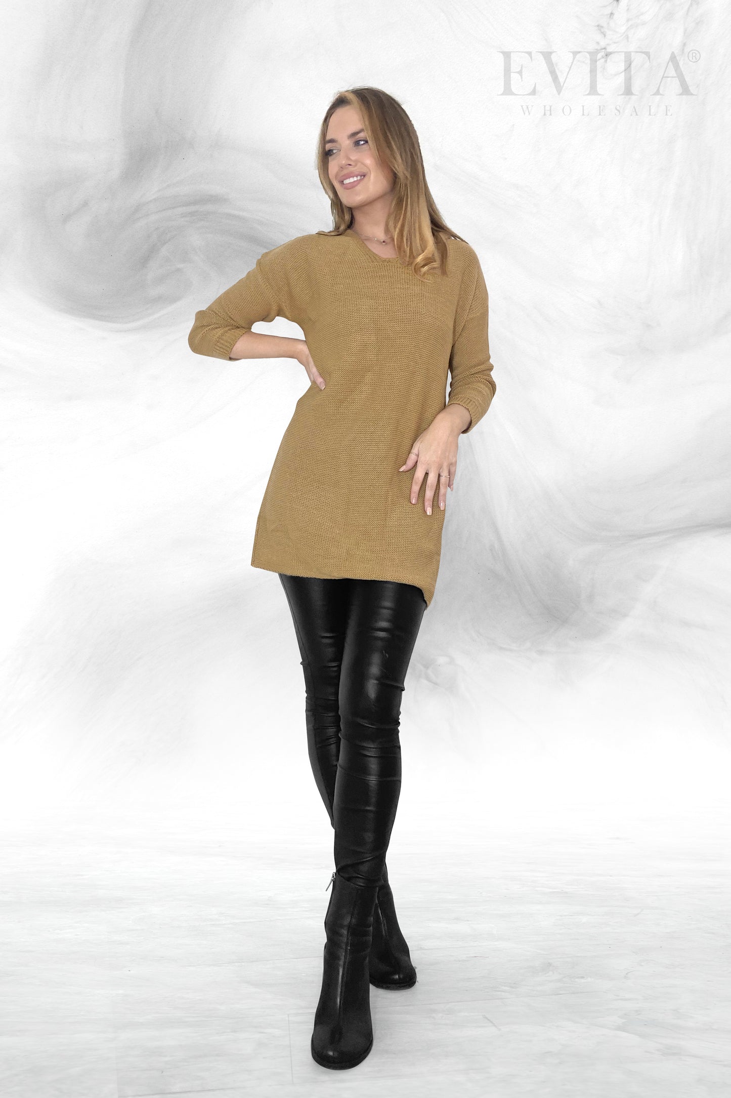 Lightweight Hooded Long Sleeve Knitted Jumper Top
