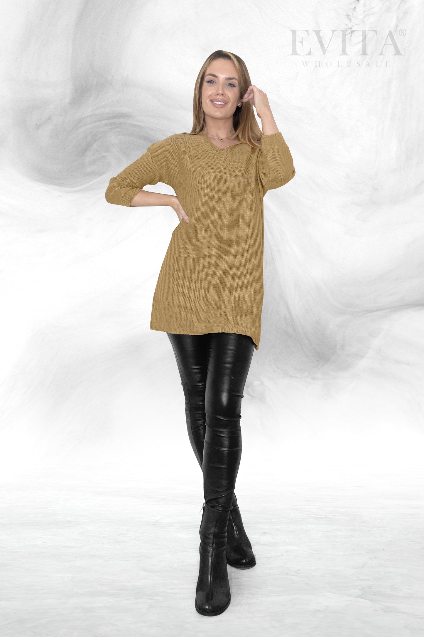 Lightweight Hooded Long Sleeve Knitted Jumper Top