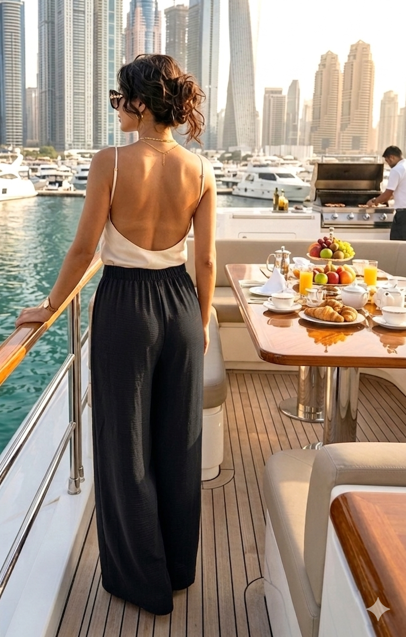 The Evita Wide Leg Elastic Waist Trousers