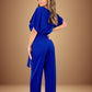 Batwing Belted Jersey Jumpsuit with Tie Belt
