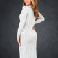 Turtle Neck fine Cable Knitted Long Sleeve Midi Jumper Dress