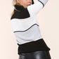 Honeycomb Knitted Polo Neck Long Sleeve Jumper Top