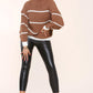 Comfortable Loose-Knit Top Stripe Detail and Long Sleeves Jumper