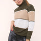 Honeycomb Knitted Polo Neck Long Sleeve Jumper Top