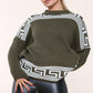 Greek E Design Long Sleeve Knitted Jumper Top