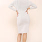 Turtle Neck fine Cable Knitted Long Sleeve Midi Jumper Dress