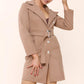 Lapelled Jacket Wool Look With Belt