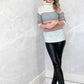 Honeycomb Knitted Polo Neck Long Sleeve Jumper Top